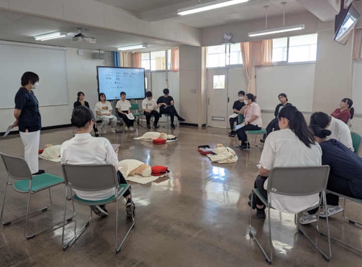 学内での事前準備の様子
